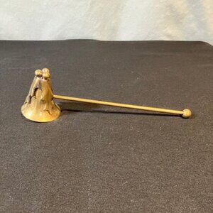 Brass‎ Candle Snuffer 7" Embellished with Brass Holly Berries and Leaves